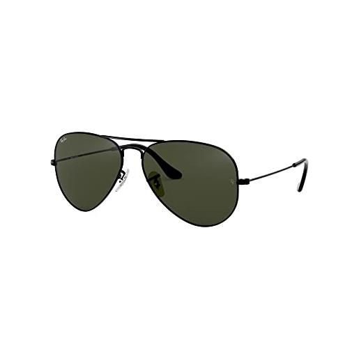 Ray-Ban occhiali da sole unisex rb3025 aviator 58mm, verde cristallo, 58 mm