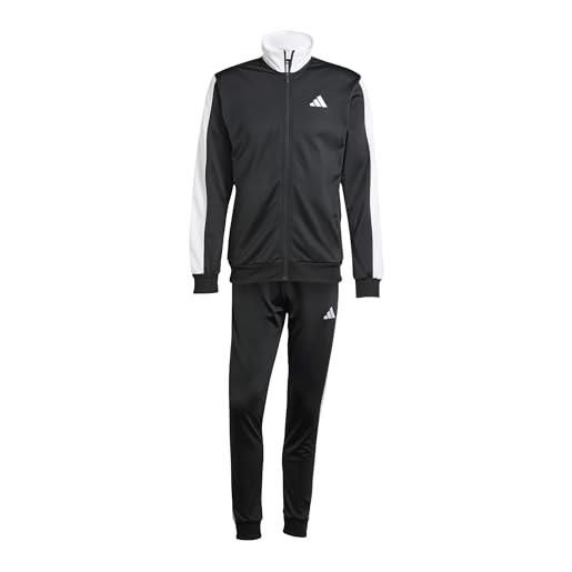 adidas uomo sportswear basic tricot colorblock tracksuit, black, xs