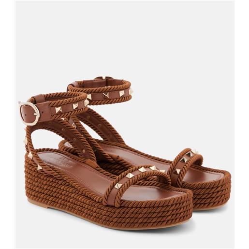 Valentino Garavani espadrillas rockstud torchon in pelle