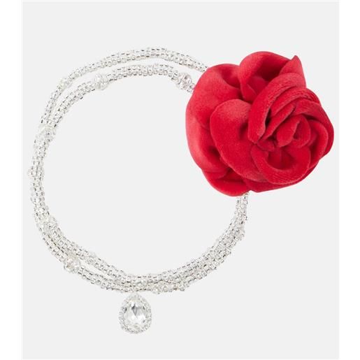 Magda Butrym collana con applicazione floreale