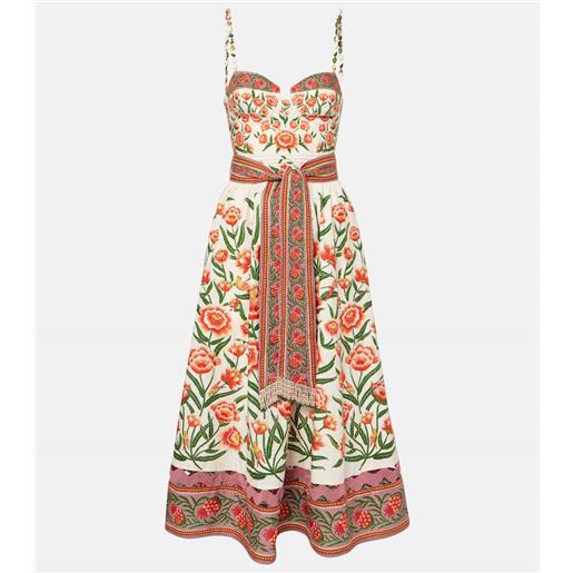 Farm Rio abito midi in cotone con stampa