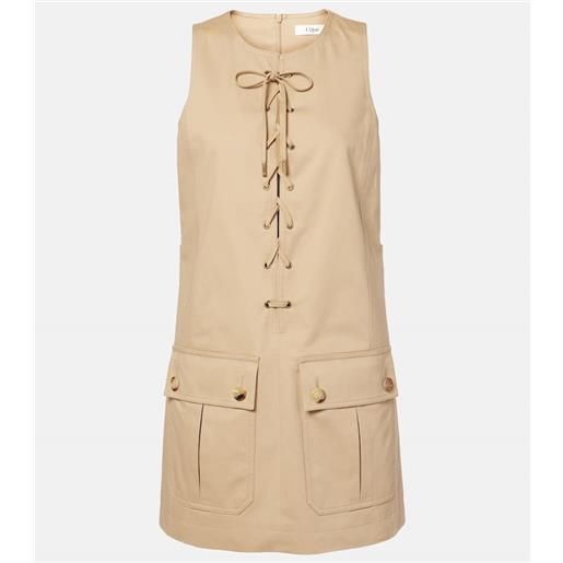 Chloe chloã© abito corto in raso di cotone