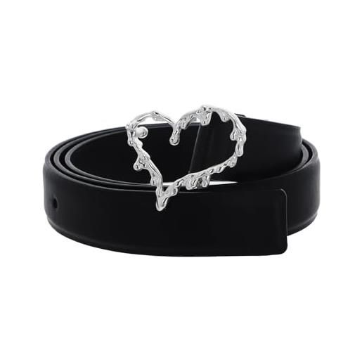Desigual belt_heart cintura, black, 90 da donna