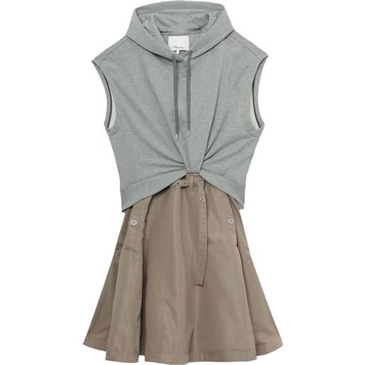 3.1 Phillip Lim abito con inserto felpa - grigio