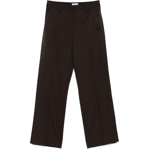 Off-White pantaloni in lana a gamba ampia - marrone