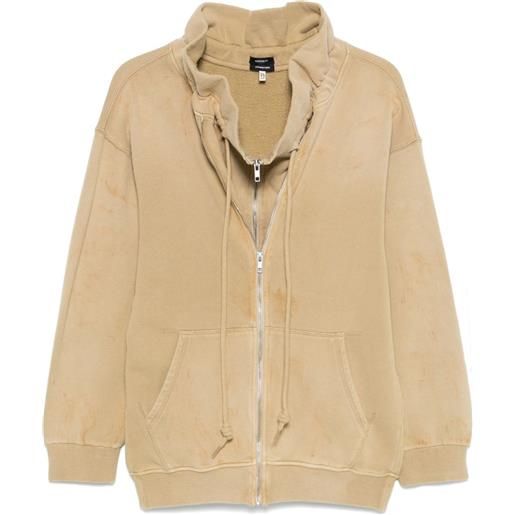 R13 felpa paperbag con cappuccio - toni neutri