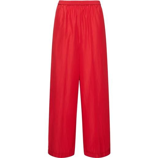 FORTE_FORTE pantaloni larghi in taffetà con vita elasticizzata