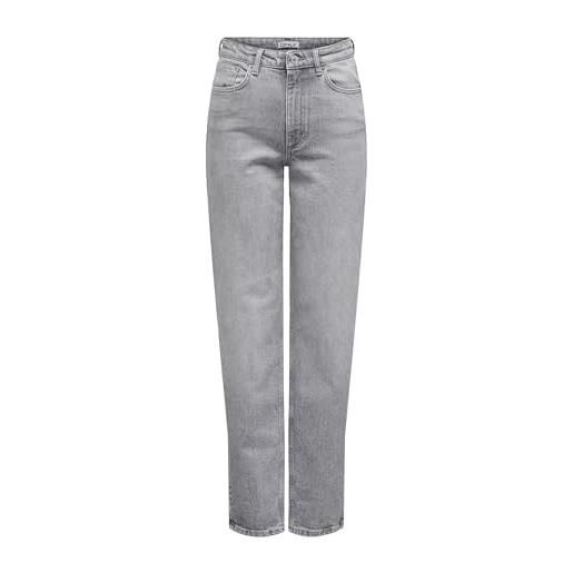 ONLY jeans donna mamma onljuicy vita alta jeans a vita alta, denim grigio medio, 27w x 30l