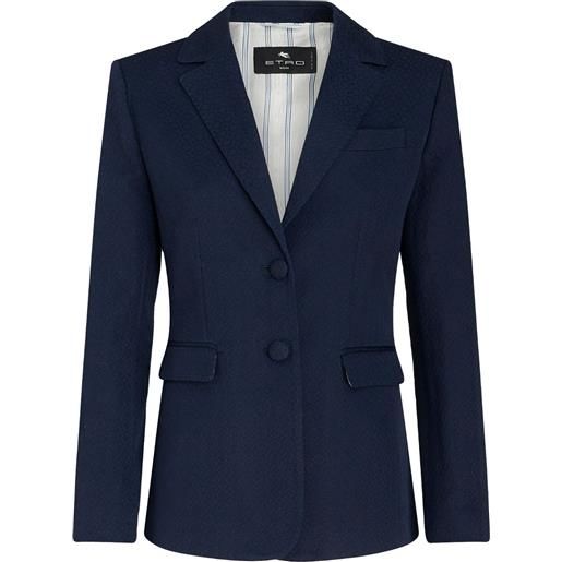ETRO blazer monopetto con revers a lancia - blu