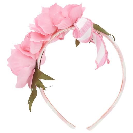 Monnalisa cerchietto rose con fiocco righe