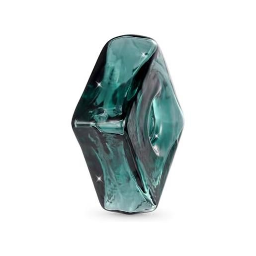 GNOCE verde scuro oli essenziali profumo diffusore charm quadrato, charms di vetro di murano per donne ragazze moglie fglia a penzoloni, san valentino, regalo di gioielli per la festa della mamma