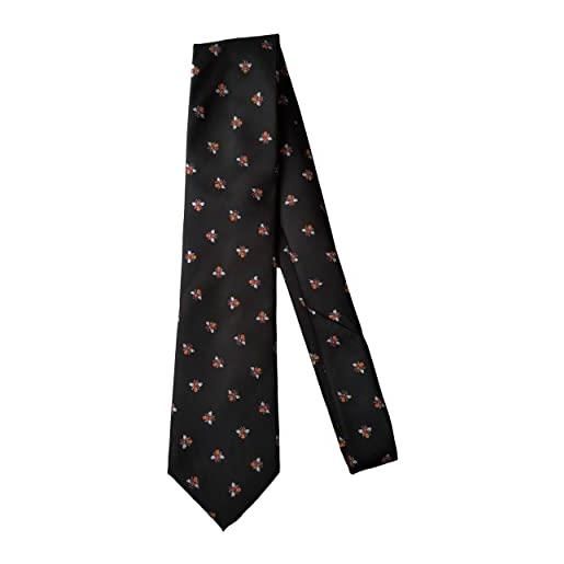 Tie Studio cravatta classica con maniche nere con api miele, 100% microfibra, multicolore, 10cm wide