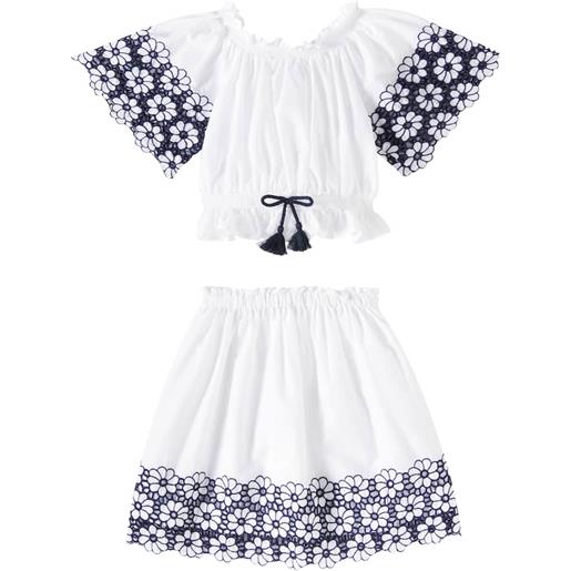 Patachou top e gonna in cotone con ricamo