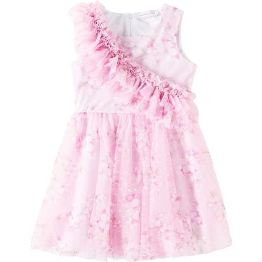 Monnalisa abito in tulle con stampa floreale