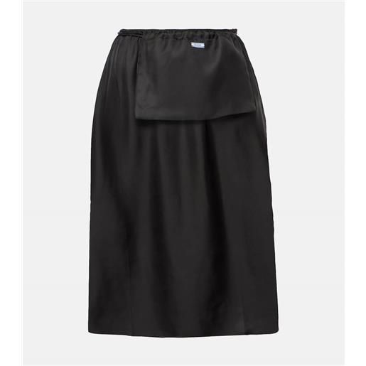 Prada gonna midi in twill di seta