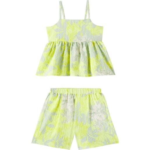 Il Gufo top e shorts in cotone con stampa