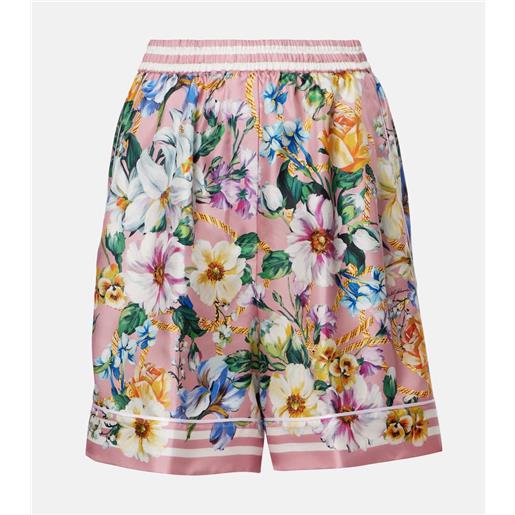 Dolce&Gabbana shorts in twill di seta con stampa