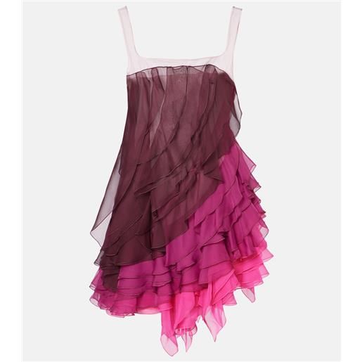 Nensi Dojaka abito corto kiera con balze e volant