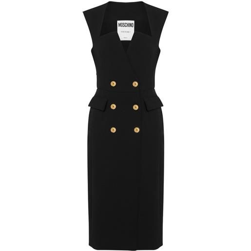 Moschino abito midi doppiopetto - nero