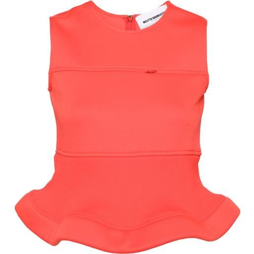 Melitta Baumeister top smanicato con peplum - rosso