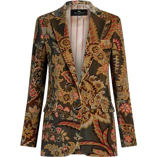 ETRO blazer con stampa paisley - marrone