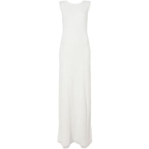 Proenza Schouler abito silvia con scollo ampio sul retro e design bouclé - bianco