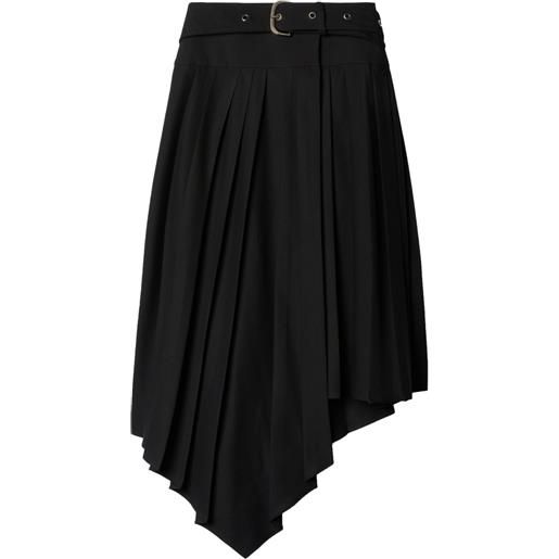 Off-White gonna asimmetrica plissettata - nero