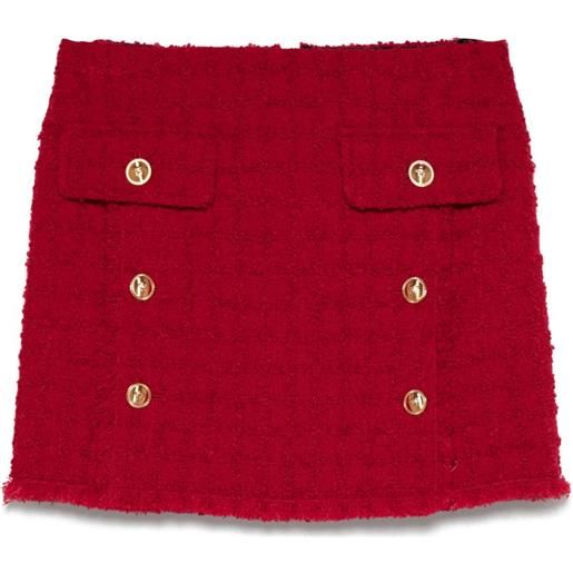 Versace minigonna heritage in tweed - rosso