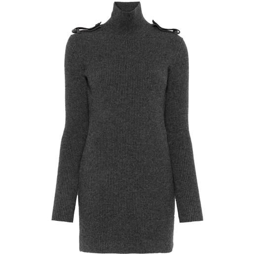 Alexander McQueen abito corto a collo alto - grigio