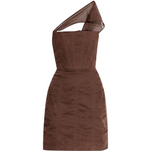 DSQUARED2 abito corto monospalla - marrone