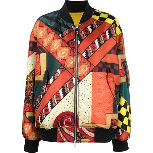 ETRO bomber con design patchwork reversibile - arancione