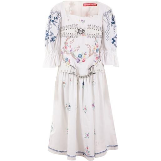 Chopova Lowena abito con ricamo a fiori - bianco