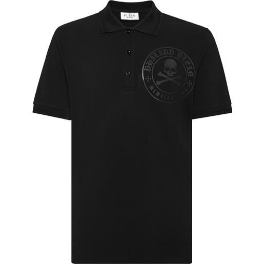 Philipp Plein polo con decorazione logo - nero