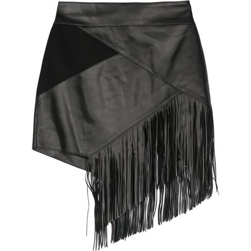 Roberto Cavalli minigonna con frange - nero
