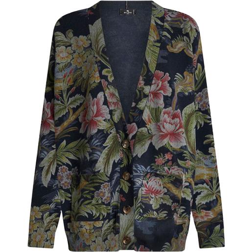 ETRO cardigan a fiori - blu