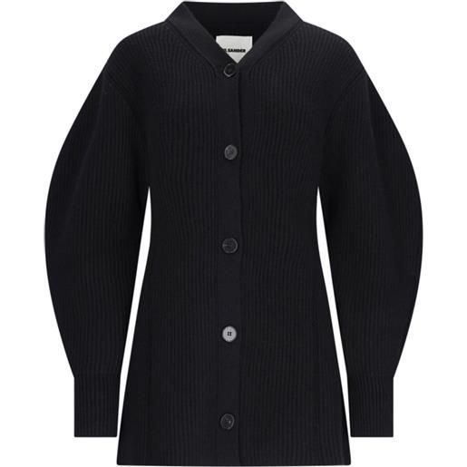 Jil Sander cardigan a coste - nero