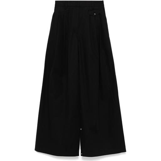 Tibi pantaloni bio con pieghe - nero