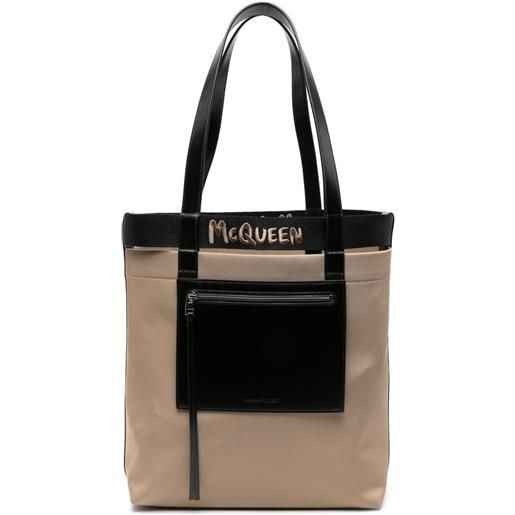 Alexander McQueen borsa tote con ricamo - toni neutri