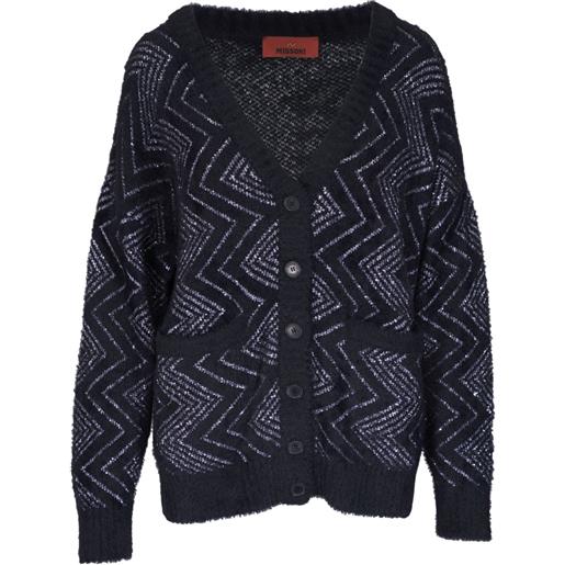 Missoni cardigan con motivo a zigzag - nero