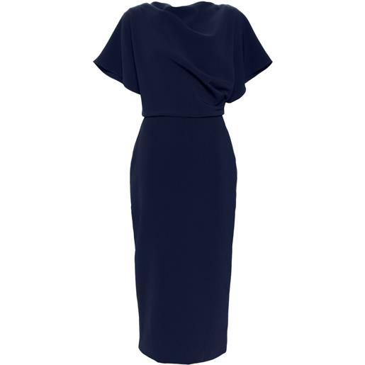 Amsale abito midi drappeggiato - blu