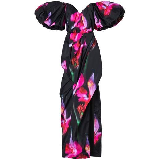 Marc Jacobs abito da sera future a fiori senza spalline - nero