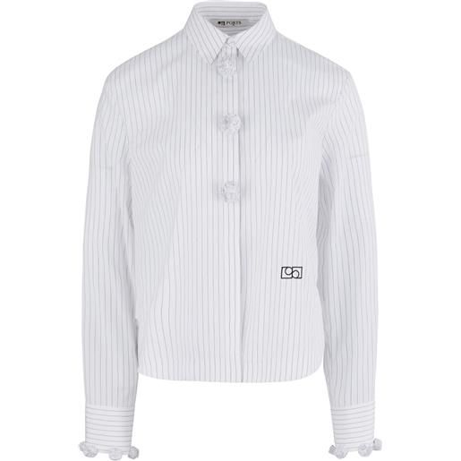 Ports 1961 camicia charming con pompon - bianco