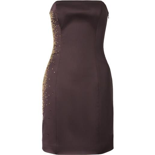 Genny abito corto con borchie - marrone