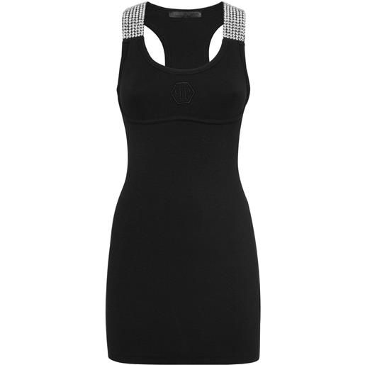 Philipp Plein abito corto con strass - nero