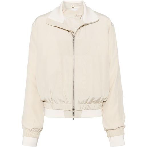 Helmut Lang bomber con inserti - marrone