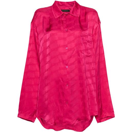 Balenciaga camicia con logo jacquard - rosa