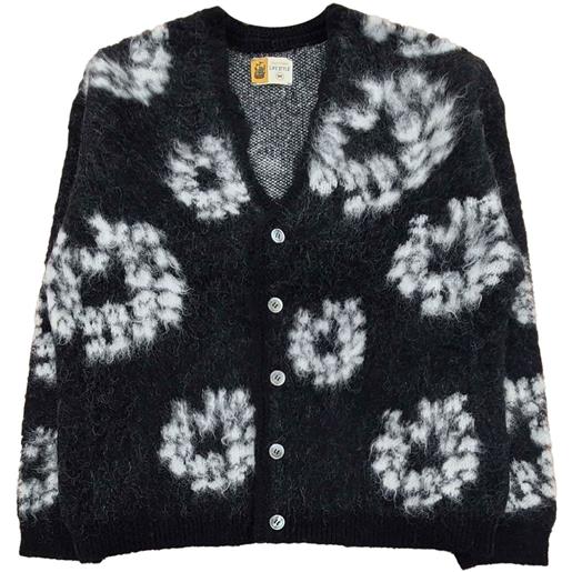 SAINT MXXXXXX x denim tears floral cardigan - nero