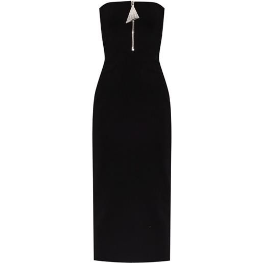 The Attico abito midi senza spalline - nero