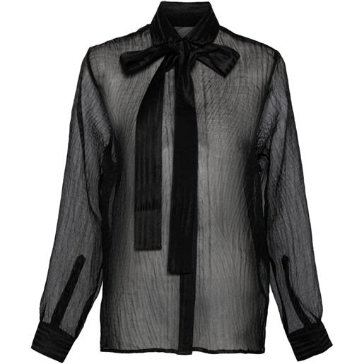 Elie Saab camicia in organza - nero