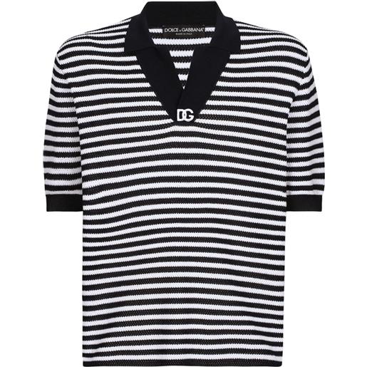 Dolce & Gabbana polo a righe - blu